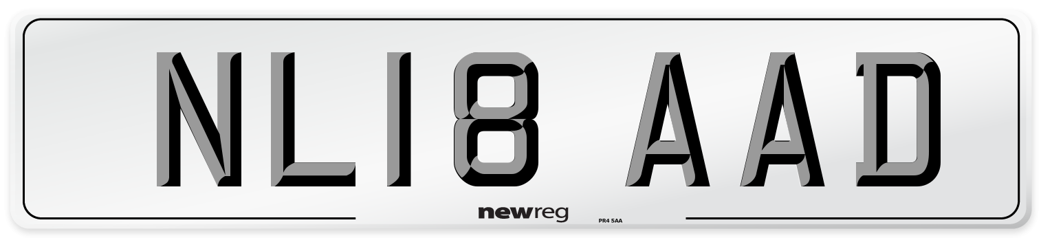 NL18 AAD Number Plate from New Reg